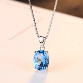 Pure Sky Blue s925 Sterling Silver Necklace - SN0104